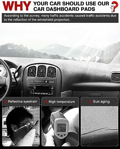 Autorder Dashboard Cover Mat for 2001-2007 Dodge Caravan/Grand Caravan/Chrysler - Image 2