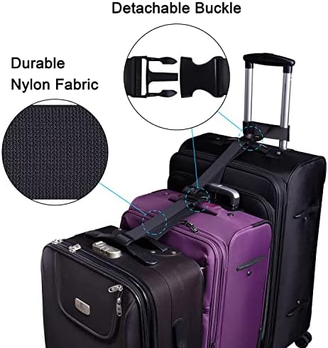 Wisdompro 2 Pack Add a Bag Luggage Strap, Luggage Connector Straps - Image 2