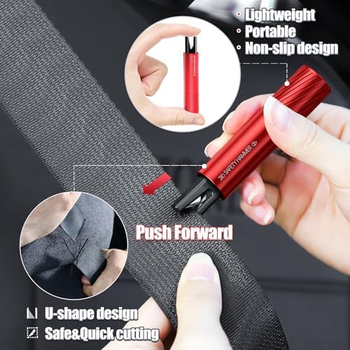 4 Pack Car Window Breaker and Seatbelt Cutter, Auto Rescue Tool, Safe Hammer - Image 3