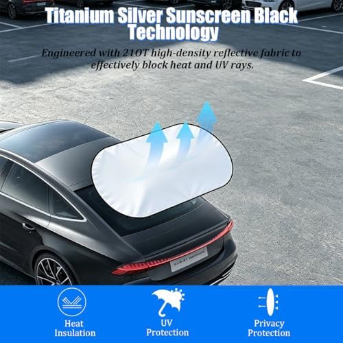 Car Back Window Sunshade with Suction Cup, 39.37x19.69 in Universal - Image 4