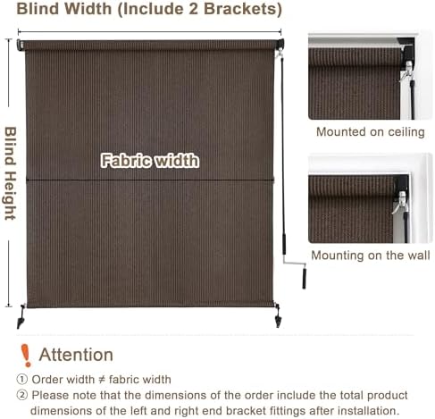 AOSKY Cordless Patio Roll Up Blinds - Image 2