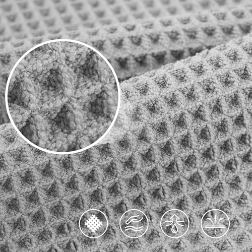POLYTE 430 GSM Poly Blend Microfiber Quick Dry Waffle Bath Towel, 30x60 in - Image 5