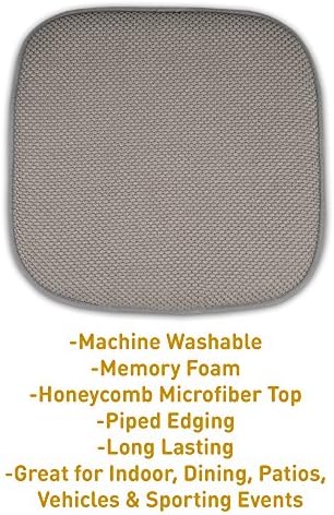 Sweet Home Collection Cushion Memory Foam Chair Pads Honeycomb Nonslip Back - Image 3