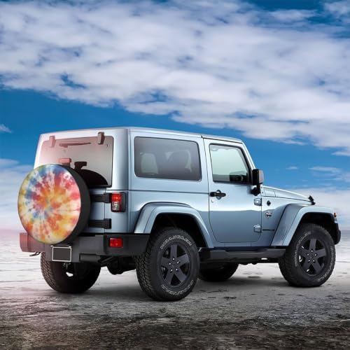 Tie Dye Spare Tire Cover Waterproof Wheel Cover 17 Inch Universal Fit - Image 3