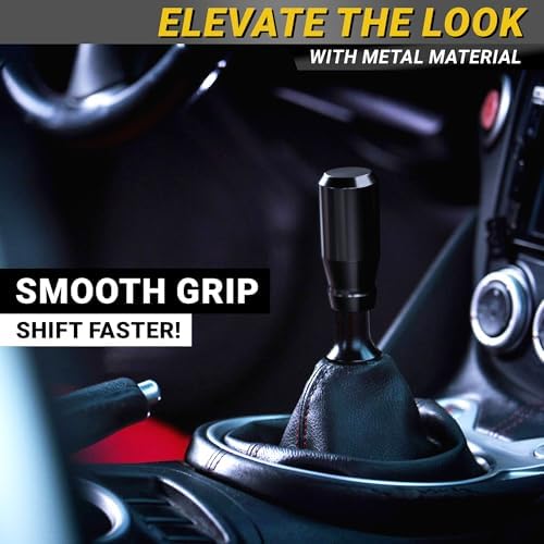 JDM Style Shift Knob for Gear Stick Shifter, 5 6 Speed Manual, Gloss Black - Image 3