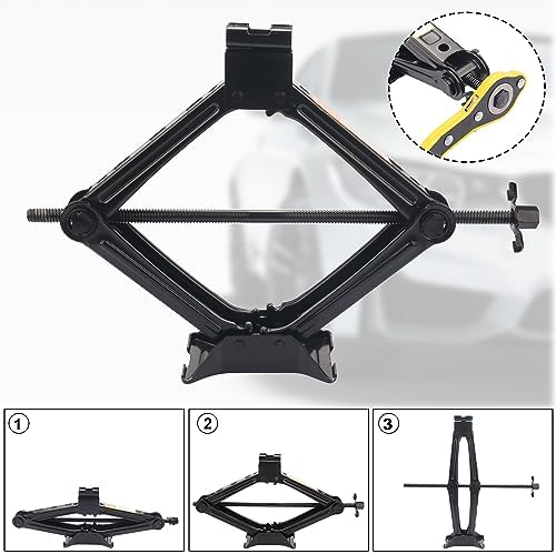 2 Set 2 Ton Scissor Jack for Car, - Image 5