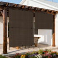 Outdoor Roller Shade 5'W x 11'H Cordless Shades Roll Up, Folding Exterior Patio by Coonoble