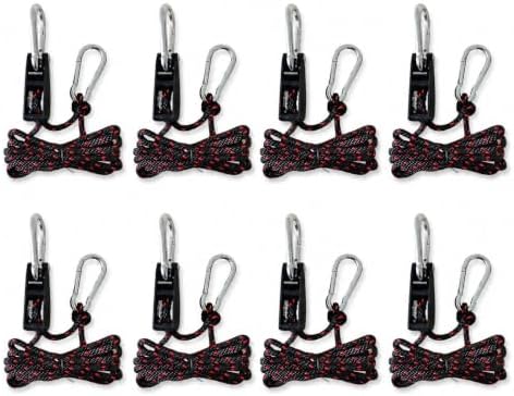 Ratchet Tie Down Straps, 1/4" 12FT Adjustable Rope Tie Down, 8 Pack by NONGKANG