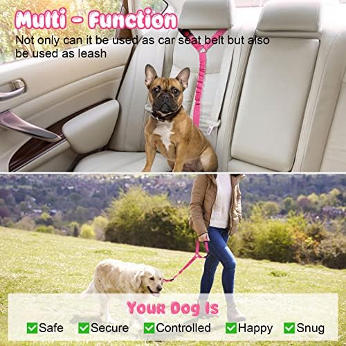 BWOGUE Dog Seat Belt for Car, Headrest Restraint Bungee Lead - Image 6