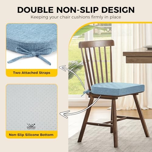 downluxe Indoor Chair Cushions for Dining Chairs, Soft and Comfortable Textured - Image 4