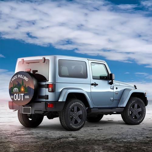 I Hate Pulling Out Camping Spare Tire Cover Wheel Protector Universal Fit - Image 4