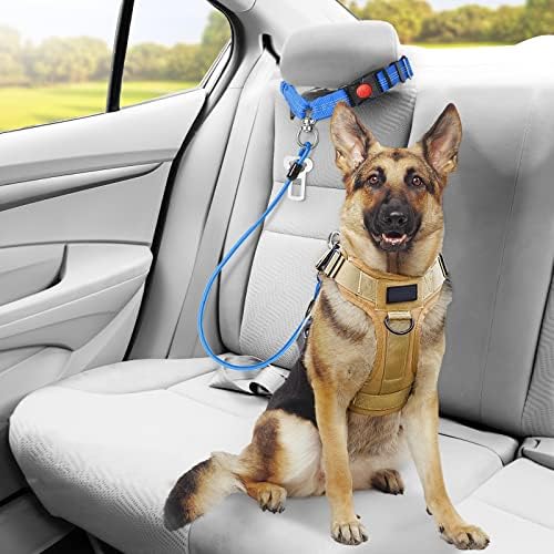 Chew Proof Dog Car Seat Belt, 2 in 1 Steel Cable Dog Car Accessories Headrest - Image 4