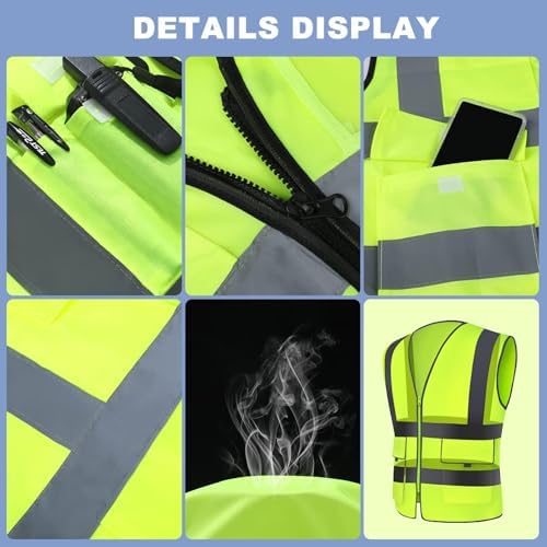 XPCARE Reflective Safety Vests For Women Men, High Visibility Security Vest - Image 3