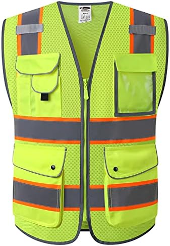 JKSafety Safety Vest for Men Women Reflective Hi Vis JK100 Yellow 4XL by JKSafety