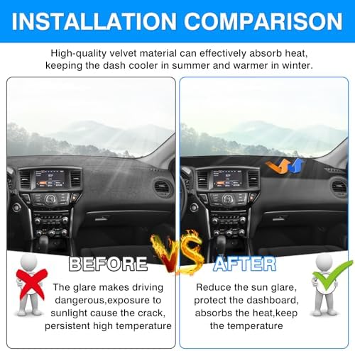 Autorder Dashboard Cover Mat for 2013-2020 Nissan Pathfinder Accessories Dash - Image 3