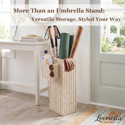 Wicker Umbrella Stand for Entryway, Decorative Rattan Holder - Image 6