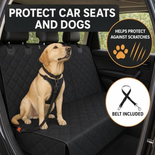 Back Seat Cover for Dogs, 600D Waterproof Split Bench Car Seat Protector - Image 3