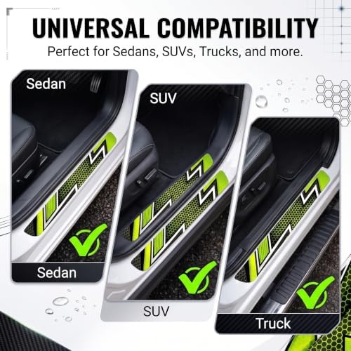 4 PCS Car Door Sill Protector, Lightning Thunder Style Threshold Decor Guard - Image 7