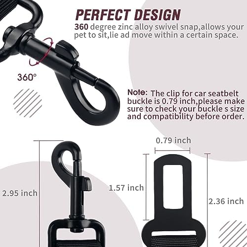 COOYOO Dog Seat Belt, 3 Piece Set Retractable Dog Car Adjustable Seatbelts - Image 6