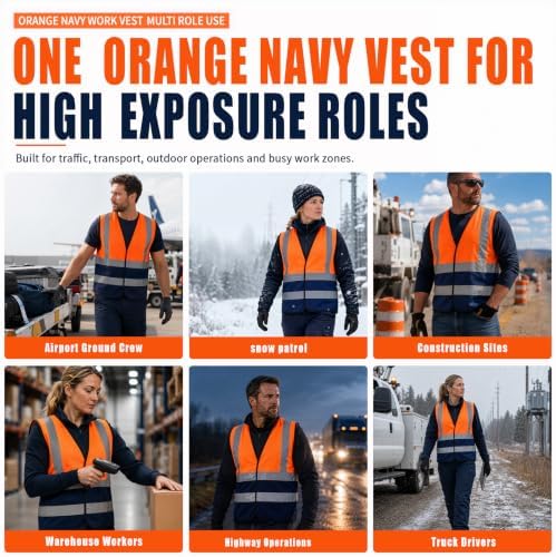 AYKRM 12 colour High visibility viz vest hi vis viz reflective work - Image 4