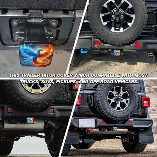 Phoenix Rising Tow Hitch Covers Heavy Duty Rubber Trailer Hitch Cover 2" - Image 5
