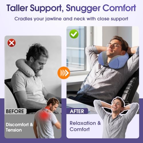 CloudBliss Travel Pillow for Airplanes, Memory Foam Neck Pillow Set - Image 6