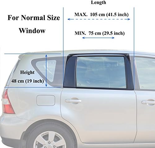TFY Universal Car Rear Side-Door Square-Window Sunshades - Image 2