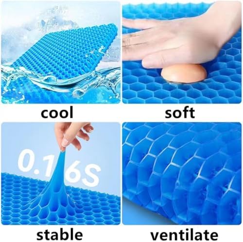Gel Seat Cushion, Cool & Breathable 16inX13.7inX1in，ZDPP - Image 3