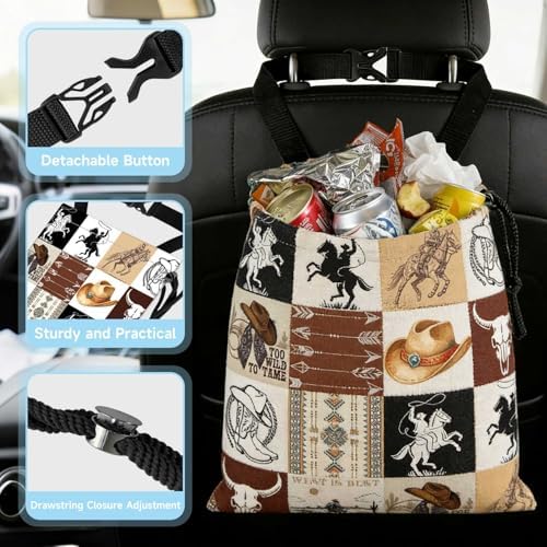 Western Cowboy Car Trash Bag - Image 4