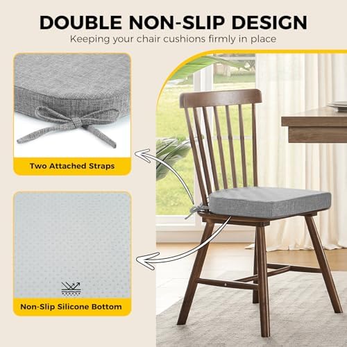 downluxe Indoor Chair Cushions for Dining Chairs, Soft and Comfortable Textured - Image 4