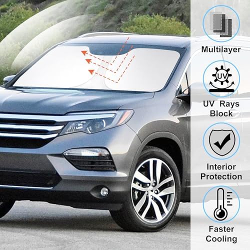 Windshield Sun Shade for 2009-2015 Honda Pilot Accessories - Image 2