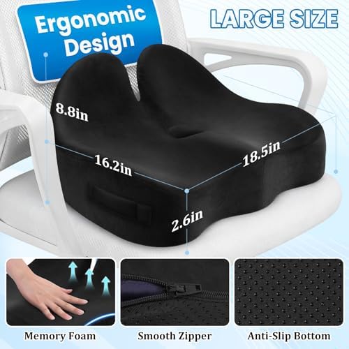 CushZone Ergonomic Seat Cushion, Sciatica Support - Image 2