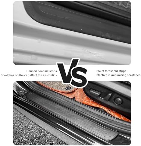 4PCS Car Door Sill Protector, Anti-Scratch Rubber Car Door Protector Edge Guards - Image 3