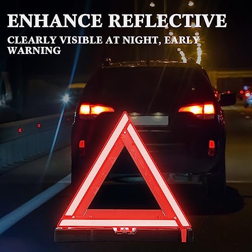 Kanayu 24 Pcs Warning Triangles Dot Reflective Foldable Emergency Safety - Image 5