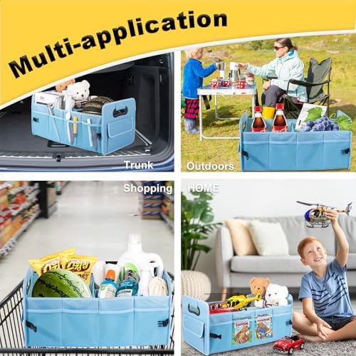 Car Trunk Organizer, Collapsible Car Organizers Storage Large Light Blue - Image 3