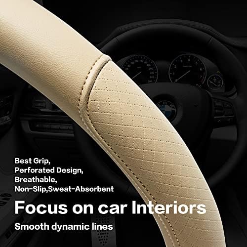 Microfiber Leather Steering Wheel Cover - Image 5