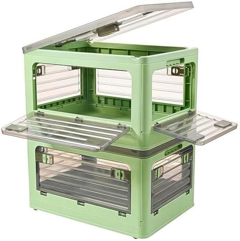 32Qt Plastic Storage Bins with Lid, Collapsible Storage Bins with Wheels by WELCOMETONEALYSEA
