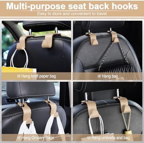 LivTee Car Seat Headrest Hook, Auto Seat Hook Hangers Storage Organizer - Image 5