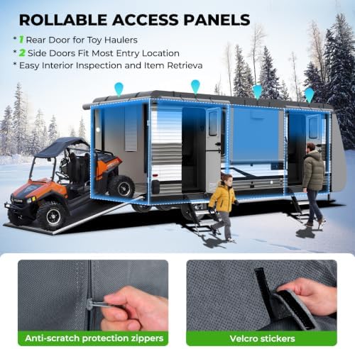 Fonzier Extra Thick 9 Layers Travel Trailer RV Cover Fits 18-20FT - Image 6