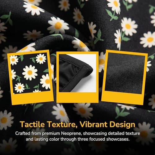 Daisy Flower Steering Wheel Cover 15 Inch + 2Pc Cute car Coasters Set - Image 2