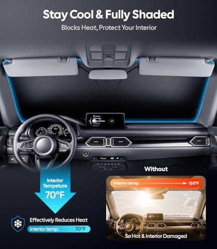 Wigoo for Mazda CX-5 Windshield Sunshade, Custom Fit, Keeps Interior Cool - Image 2