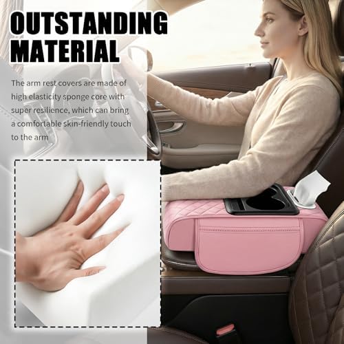 5-in-1 Car Center Console Cover, Leather Car Armrest Cover - Image 3