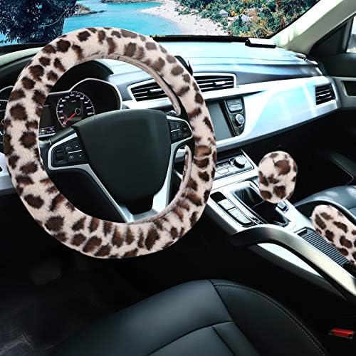 Fuzzy Steering Wheel Cover for Women Girls, Accmor Universal Fit 15 inch Fur by Accmor