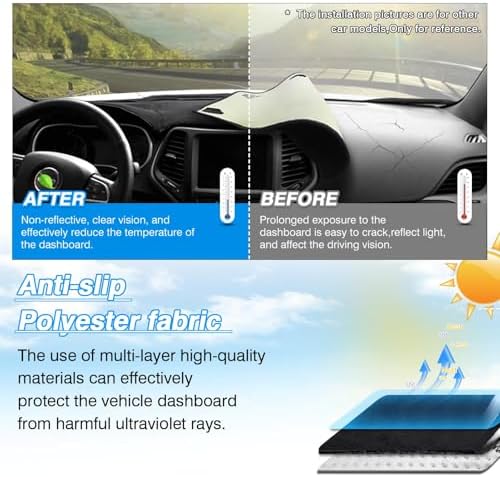 CARTIST Dash Cover for Dodge Ram 2009-2018 Without Hud Dashboard Cover Mat - Image 4