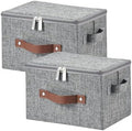 2PCS Storage Bins with Zipper Lids Decorative Lidded Basket Box by VinneGenzz