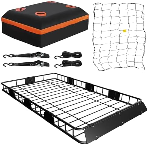 WEIZE Roof Rack Carrier Basket Universal Rooftop 64" x 39" x 5" Large Size Roof by WEIZE