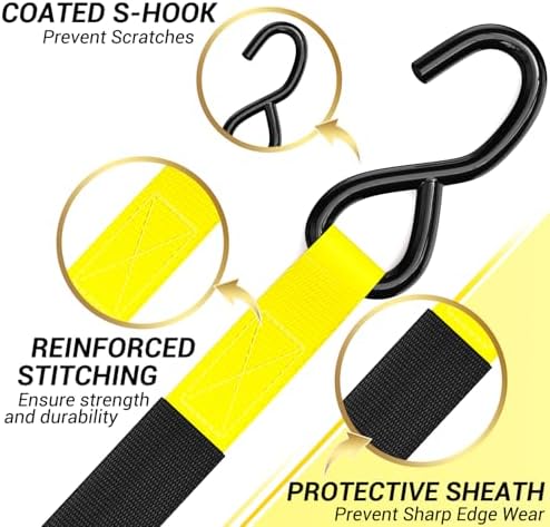 Ohuhu Ratchet Tie Down Straps, Cargo Straps - Image 3