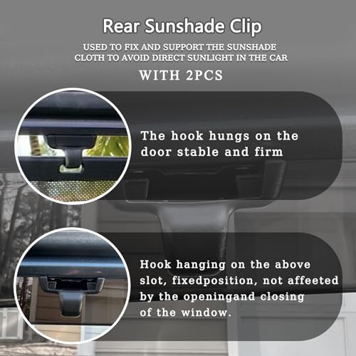 Rear Sun Shade Hook Clip with Cover Kit Black Compatible with Honda Pilot - Image 3