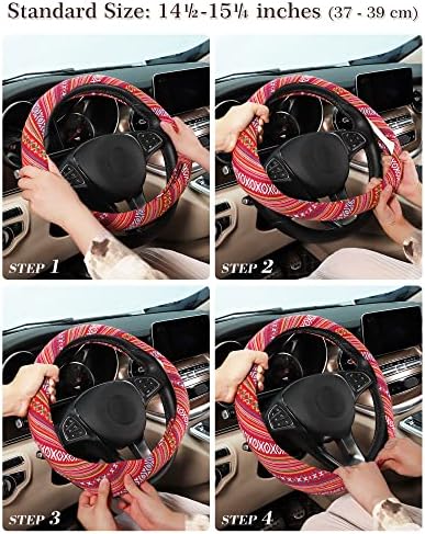 SEG Direct Boho Steering Wheel Cover, Baja Blanket Cloth, Coarse Flax - Image 6