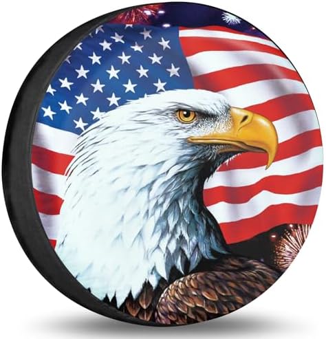 Spare Tire Cover American Eagle Flag Polyester Universal Waterproof Corrosion by YZ-MAMU